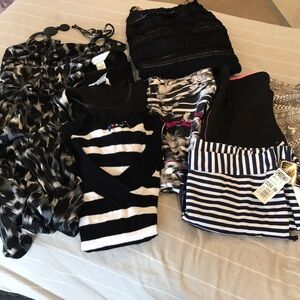 Lot 987, 9 items ladies M, dress, pants, tops, skort